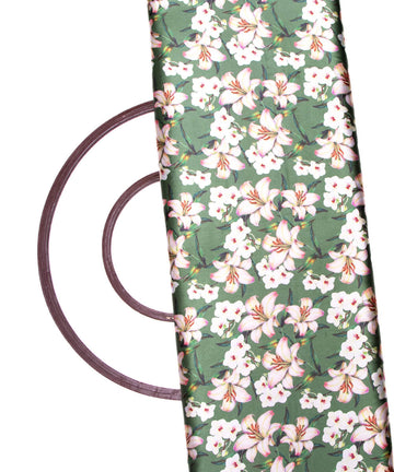 Green Colour Floral Print Satin Fabric